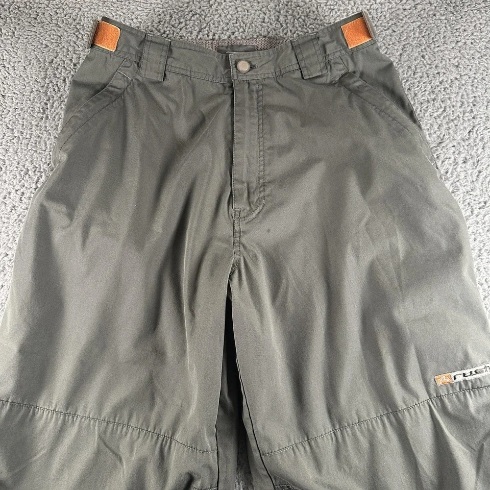 Vintage Rusty Tech Pants Mens 34(32 Fit) Green‎ Baggy Parachute Y2K Wide Leg